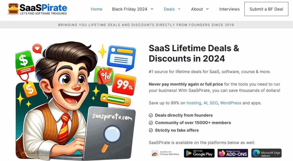 Saaspirate. Buy SaaS Lifetime Deals